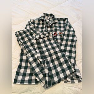 Disney Mickey & Donald Christmas Plaid Flannel Pajama Set XS